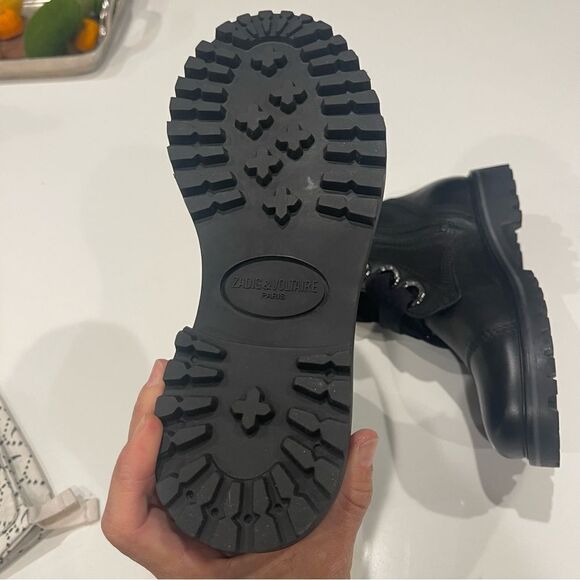 Zadig & Voltaire Joe Lug Sole Leather Combat Boot NIB 37 - Picture 11 of 14